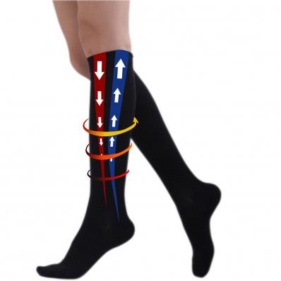 Model wearing womens comfort compression socks with blood circulation overlay by TXG NZ